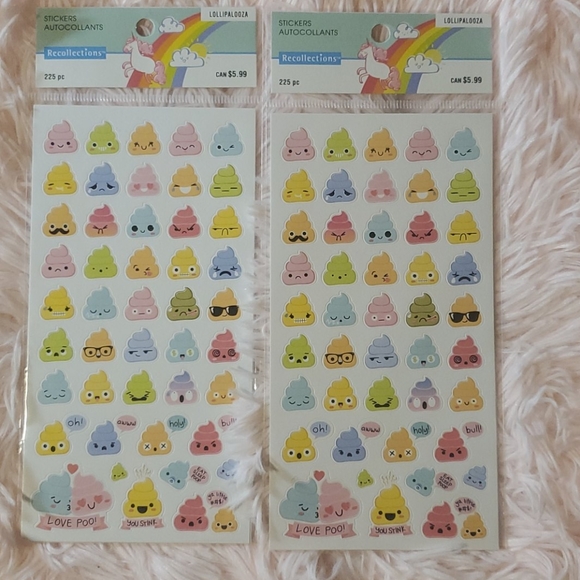 ๐ด 5/$20 RECOLLECTIONS poo emoji stickers 2x - Picture 1 of 1